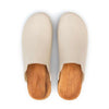 [Creme] Emma Damen Clog, farbe:creme, clogs damen mit biegsamer nachhaltiger weidenholzsohle, holzclogs woody, woody schuhe, woody shoes, handgemachte holzschuhe aus österreich, kärnten