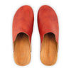 [Rosso] Emma Damen Clog, farbe: rosso (rot)_clogs damen mit biegsamer nachhaltiger weidenholzsohle, holzclogs woody, woody schuhe, woody shoes, handgemachte holzschuhe aus österreich, kärnten