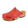[Rosso] Emma Damen Clog, farbe: rosso (rot)_clogs damen mit biegsamer nachhaltiger weidenholzsohle, holzclogs woody, woody schuhe, woody shoes, handgemachte holzschuhe aus österreich, kärnten
