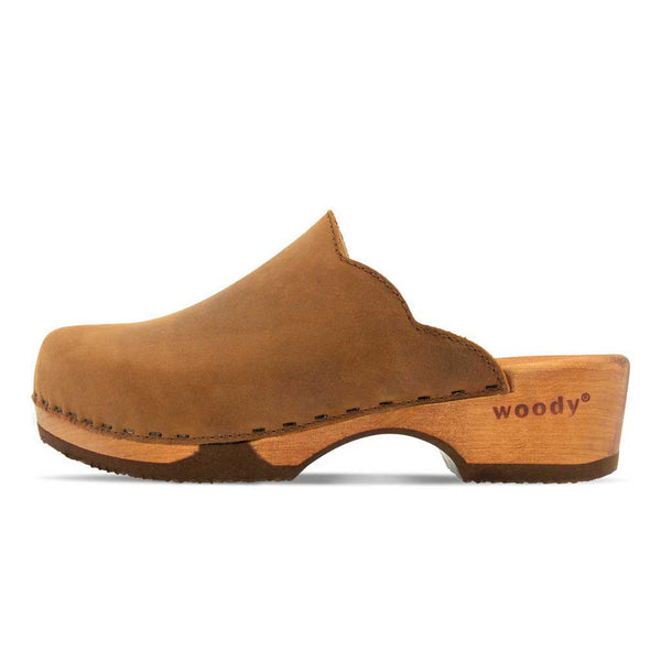 [Tabacco] Emma Damen Clog, farbe: tabacco alias braun_clogs damen mit biegsamer nachhaltiger weidenholzsohle, holzclogs woody, woody schuhe, woody shoes, handgemachte holzschuhe aus österreich, kärnten