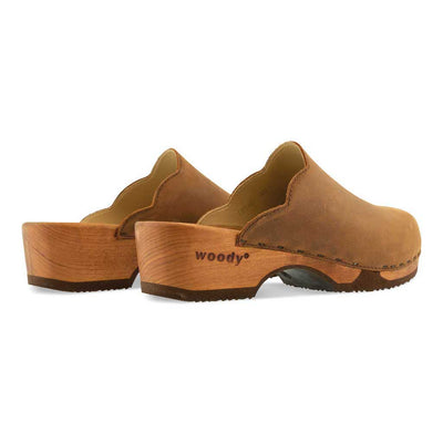 [Tabacco] Emma Damen Clog, farbe: tabacco alias braun_clogs damen mit biegsamer nachhaltiger weidenholzsohle, holzclogs woody, woody schuhe, woody shoes, handgemachte holzschuhe aus österreich, kärnten