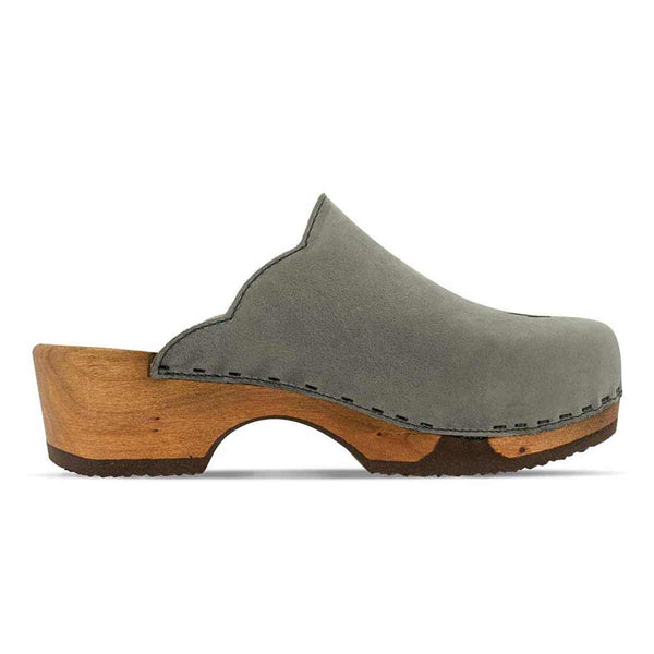 [Bleir] Emma Hoamatgfühl Damen Clog, farbe: jeans (grau)_clogs damen mit biegsamer nachhaltiger weidenholzsohle, holzclogs woody, woody schuhe, woody shoes, handgemachte holzschuhe aus österreich, kärnten
