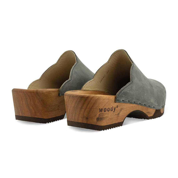 [Bleir] Emma Hoamatgfühl Damen Clog, farbe: jeans (grau)_clogs damen mit biegsamer nachhaltiger weidenholzsohle, holzclogs woody, woody schuhe, woody shoes, handgemachte holzschuhe aus österreich, kärnten
