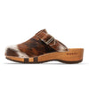 [Natur Fell] Erika Fell Damen Clog von woody, farbe: fell natur (tricolore rinderfell)