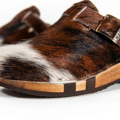 [Natur Fell] erika fell damen clog von woody, farbe: fell natur (tricolore rinderfell)