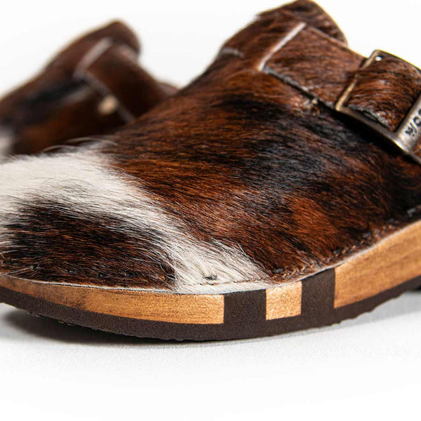 [Natur Fell] erika fell damen clog von woody, farbe: fell natur (tricolore rinderfell)