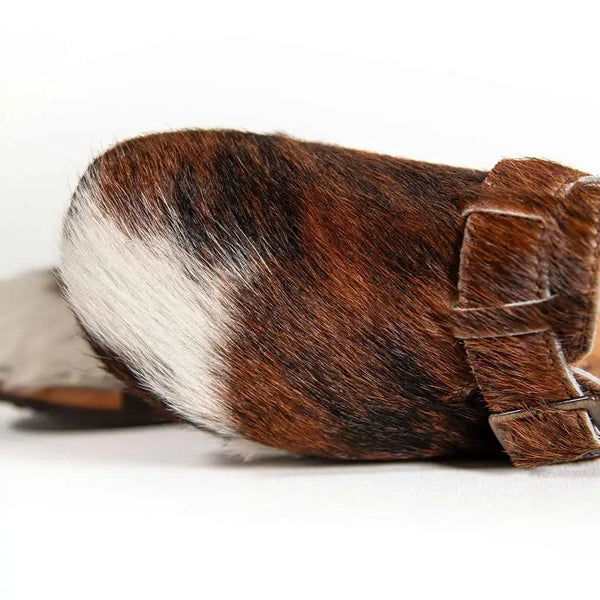 [Natur Fell] erika fell damen clog von woody, farbe: fell natur (tricolore rinderfell)