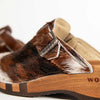 [Natur Fell] erika fell damen clog von woody, farbe: fell natur (tricolore rinderfell)
