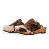 [Natur Fell] Erika Fell Damen Clog von woody, farbe: fell natur (tricolore rinderfell)