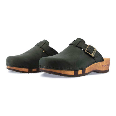 [Nero] Erika Damen Clog, farbe: nero alias schwarz_clogs damen mit biegsamer nachhaltiger weidenholzsohle, holzclogs woody, woody schuhe, woody shoes, handgemachte holzschuhe aus österreich, kärnten