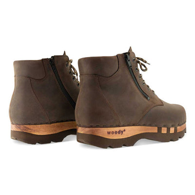 [Caffe] Fabio Herren Clog - Boots / Stiefel mit biegsamer, nachhaltiger Holzsohle. Farbe: caffe (braun), Holzclogs Woody Schuhe, Woody Shoes, handgemachte Holzschuhe aus Österreich, Kärnten