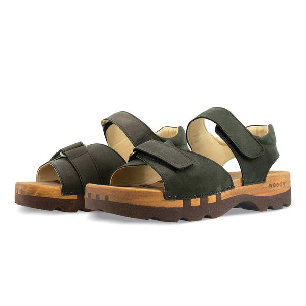 [Nero] Felix Herren Clog Sandale, farbe: nero alias schwarz-sandalen-clogs-herren, mit biegsamer nachhaltiger weidenholzsohle, holzclogs woody, woody schuhe, woody shoes, handgemachte holzschuhe aus österreich, kärnten