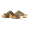 [Sand] Fiona Damen Clog, farbe: sand alias warm grey, pantoletten clogs damen mit biegsamer nachhaltiger Holzsohle,holzclogs woody, woody schuhe, woody shoes, handgemachte holzschuhe aus österreich, kärnten