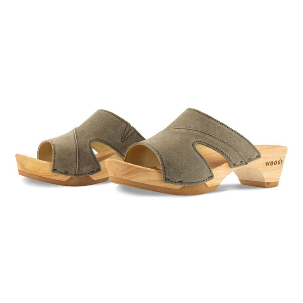 [Sand] Fiona Damen Clog, farbe: sand alias warm grey, pantoletten clogs damen mit biegsamer nachhaltiger Holzsohle,holzclogs woody, woody schuhe, woody shoes, handgemachte holzschuhe aus österreich, kärnten