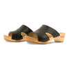 [Schwarz] Fiona Damen Clog, farbe: schwarz, pantoletten clogs damen mit biegsamer nachhaltiger Holzsohle,holzclogs woody, woody schuhe, woody shoes, handgemachte holzschuhe aus österreich, kärnten