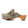 [Jeans] Florentina Damen Clog, farbe: jeans (grau), clogs damen mit biegsamer nachhaltiger Holzsohle,holzclogs woody, woody schuhe, woody shoes, handgemachte holzschuhe aus österreich, kärnten