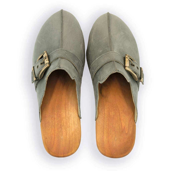 [Jeans] Florentina Damen Clog, farbe: jeans (grau), clogs damen mit biegsamer nachhaltiger Holzsohle,holzclogs woody, woody schuhe, woody shoes, handgemachte holzschuhe aus österreich, kärnten