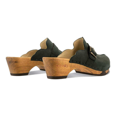 [Nero] Florentina Damen Clog, farbe: nero alias schwarz, clogs damen mit biegsamer nachhaltiger Holzsohle,holzclogs woody, woody schuhe, woody shoes, handgemachte holzschuhe aus österreich, kärnten