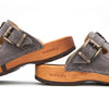[Bleir] Freddy Herren Clog mit biegsamer nachhaltiger Holzsohle, farbe: bleir (grau), holzclogs woody, woody schuhe, woody shoes, handgemachte holzschuhe aus österreich, kärnten