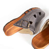 [Bleir] Freddy Herren Clog mit biegsamer nachhaltiger Holzsohle, farbe: bleir (grau), holzclogs woody, woody schuhe, woody shoes, handgemachte holzschuhe aus österreich, kärnten