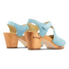 [Baby Blue] Hannah Damen Clog Sandalette mit biegsamer nachhaltiger holzsohle, holzclogs woody, woody schuhe, woody shoes, handgemachte holzschuhe aus österreich, kärnten, farbe: baby blue (hellblau)