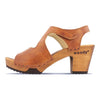 [Safor] Hannah Damen Clog Sandalette mit biegsamer nachhaltiger holzsohle, holzclogs woody, woody schuhe, woody shoes, handgemachte holzschuhe aus österreich, kärnten, farbe: safor (braun)