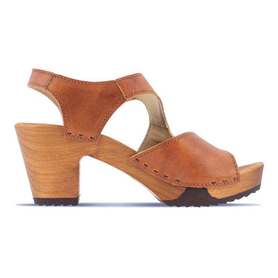[Safor] Hannah Damen Clog Sandalette mit biegsamer nachhaltiger holzsohle, holzclogs woody, woody schuhe, woody shoes, handgemachte holzschuhe aus österreich, kärnten, farbe: safor (braun)