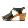 [Schwarz] Hannah Damen Clog Sandalette mit biegsamer nachhaltiger holzsohle, farbe: schwarz, holzclogs woody, woody schuhe, woody shoes, handgemachte holzschuhe aus österreich, kärnten