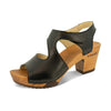 [Schwarz] Hannah Damen Clog Sandalette mit biegsamer nachhaltiger holzsohle, farbe: schwarz, holzclogs woody, woody schuhe, woody shoes, handgemachte holzschuhe aus österreich, kärnten