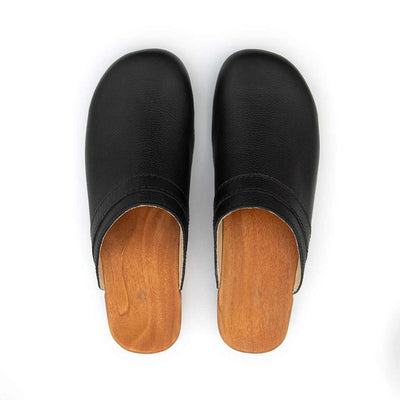 [Cervo Nero] Hanni Damen Clog mit biegsamer nachhaltiger holzsohle, farbe: cervo nero (schwarz), holzclogs woody, woody schuhe, woody shoes, handgemachte holzschuhe aus österreich, kärnten