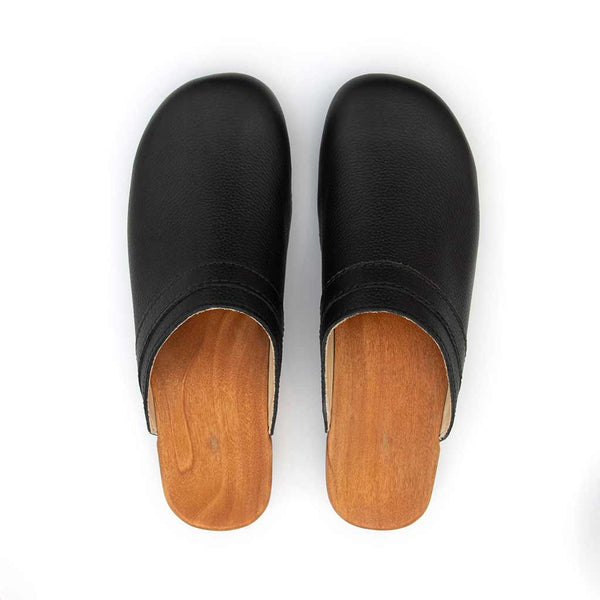 [Cervo Nero] Hanni Damen Clog mit biegsamer nachhaltiger holzsohle, farbe: cervo nero (schwarz), holzclogs woody, woody schuhe, woody shoes, handgemachte holzschuhe aus österreich, kärnten
