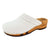Hanni weiss Clogs Damen für Job woody Holzschuhe flexible Sohle aus Holz. Krankenschwester Schuhe, OP Schuhe, Arzt Schuhe, OP Clogs. Holzschuhe, Holzclogs, Clogs in weiß. Farbe Weiss 