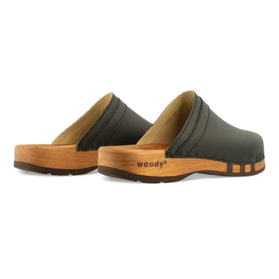 [Schwarz] Harry Herren Clogs mit biegsamer nachhaltiger holzsohle, farbe: schwarz, holzclogs woody, woody schuhe, woody shoes, handgemachte holzschuhe aus österreich, kärnten