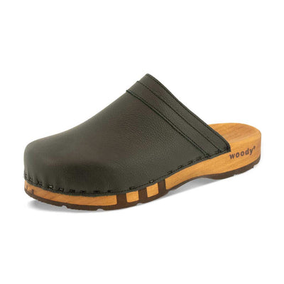[Schwarz] Harry Herren Clogs mit biegsamer nachhaltiger holzsohle, farbe: schwarz, holzclogs woody, woody schuhe, woody shoes, handgemachte holzschuhe aus österreich, kärnten
