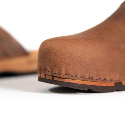 [Tabacco] Harry Herren Clogs mit biegsamer nachhaltiger holzsohle, farbe: tabacco-braun, holzclogs woody, woody schuhe, woody shoes, handgemachte holzschuhe aus österreich, kärnten