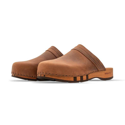 [Tabacco] Harry Herren Clogs mit biegsamer nachhaltiger holzsohle, farbe: tabacco-braun, holzclogs woody, woody schuhe, woody shoes, handgemachte holzschuhe aus österreich, kärnten