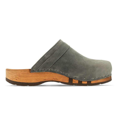 [Bleir] Harry Herren Clogs mit biegsamer nachhaltiger holzsohle, farbe: bleir (grau), holzclogs woody, woody schuhe, woody shoes, handgemachte holzschuhe aus österreich, kärnten
