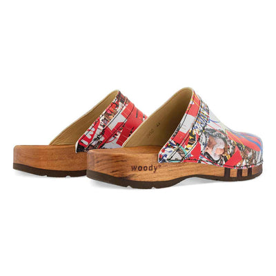 [Kaiser Franz Joseph] Harry Herren Clogs mit biegsamer nachhaltiger holzsohle, farbe: kaiser franz joseph (multicolor print), holzclogs woody, woody schuhe, woody shoes, handgemachte holzschuhe aus österreich, kärnten