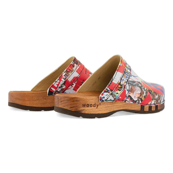 [Kaiser Franz Joseph] Harry Herren Clogs mit biegsamer nachhaltiger holzsohle, farbe: kaiser franz joseph (multicolor print), holzclogs woody, woody schuhe, woody shoes, handgemachte holzschuhe aus österreich, kärnten