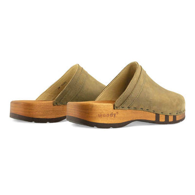 [Olivia] Harry Herren Clogs mit biegsamer nachhaltiger holzsohle, farbe: olivia (olivgrün), holzclogs woody, woody schuhe, woody shoes, handgemachte holzschuhe aus österreich, kärnten
