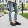 [Schwarz] Harry Herren Clogs mit biegsamer nachhaltiger holzsohle, farbe: schwarz, holzclogs woody, woody schuhe, woody shoes, handgemachte holzschuhe aus österreich, kärnten