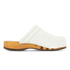 [Weiss] Harry Herren Clogs mit biegsamer nachhaltiger holzsohle, farbe: weiss, holzclogs woody, woody schuhe, woody shoes, handgemachte holzschuhe aus österreich, kärnten