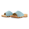 [Baby Blue] Heidi Damen Clog Pantolette mit biegsamer nachhaltiger holzsohle, farbe: baby blue, holzclogs woody, woody schuhe, woody shoes, handgemachte holzschuhe aus österreich, kärnten