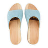 [Baby Blue] Heidi Damen Clog Pantolette mit biegsamer nachhaltiger holzsohle, farbe: baby blue, holzclogs woody, woody schuhe, woody shoes, handgemachte holzschuhe aus österreich, kärnten