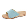 [Baby Blue] Heidi Damen Clog Pantolette mit biegsamer nachhaltiger holzsohle, farbe: baby blue, holzclogs woody, woody schuhe, woody shoes, handgemachte holzschuhe aus österreich, kärnten