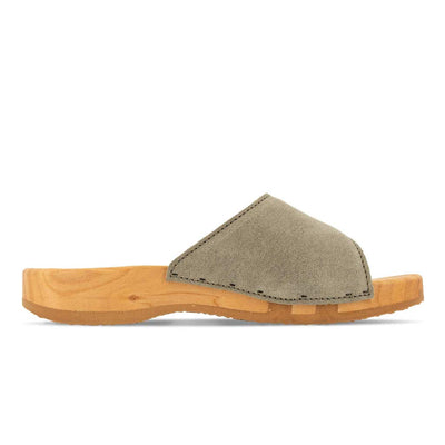 [Sand] Heidi Damen Clog Pantolette mit biegsamer nachhaltiger holzsohle, farbe: sand, holzclogs woody, woody schuhe, woody shoes, handgemachte holzschuhe aus österreich, kärnten