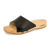 [Schwarz] Heidi Damen Clog Pantolette mit biegsamer nachhaltiger holzsohle, farbe: schwarz, holzclogs woody, woody schuhe, woody shoes, handgemachte holzschuhe aus österreich, kärnten