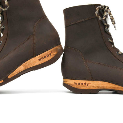 [Caffe] Heike Damen Clog Stiefelette, clog lammfell gefütterter clog stiefel damen mit biegsamer nachhaltiger holzsohle, farbe: nero(schwarz), holzclogs woody, woody schuhe, woody shoes, handgemachte holzschuhe aus österreich, kärnten