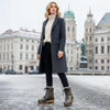 [Noirgold] Heike Damen Clog Stiefelette, clog lammfell gefütterter clog stiefel damen mit biegsamer nachhaltiger holzsohle, holzclogs woody, woody schuhe, woody shoes, handgemachte holzschuhe aus österreich, kärnten, farbe: noirgold (gold mit schwarzen cracks)