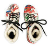 [Showtime] Heike Damen Clog Stiefelette, clog lammfell gefütterter clog stiefel damen mit biegsamer nachhaltiger holzsohle, farbe: showtime (by vivienne westwood), holzclogs woody, woody schuhe, woody shoes, handgemachte holzschuhe aus österreich, kärnten